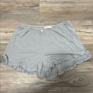 Cozy Gray Ruffle Lounge Shorts
